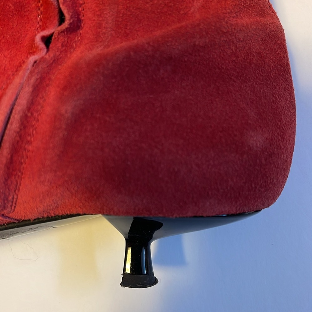 Vicini Pointy Toed Red Suede Boots - Women’s Size 37.5 - Picture 9 of 13